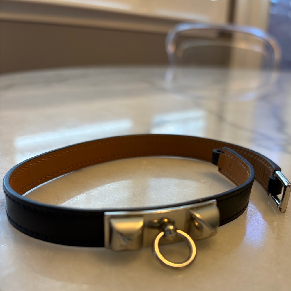 For The Love Of Hermes: Hermes Rivale Double Tour Leather Bracelet 14" Small